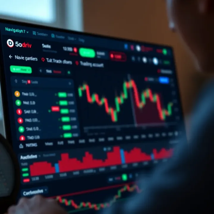 Dashboard view of a trading account showing navigation options and account management tools