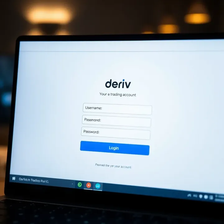 Secure login screen displaying username and password fields for a trading account