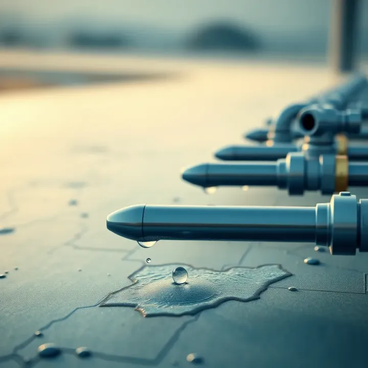 Conceptual illustration showing sustainable water infrastructure with pipes and water droplets over a map of Nigeria