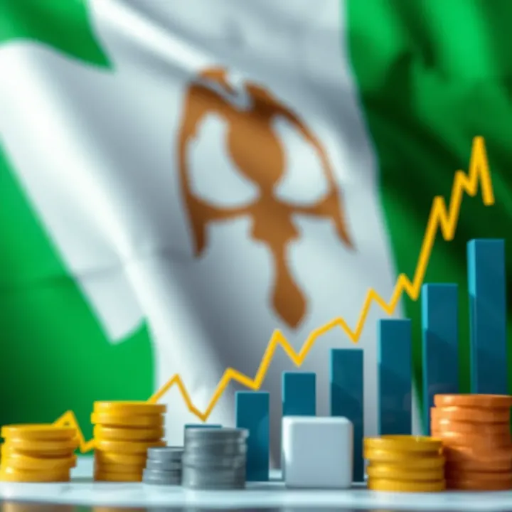 Conceptual illustration of venture capital growth with Nigerian flag colors and symbolic financial graphs