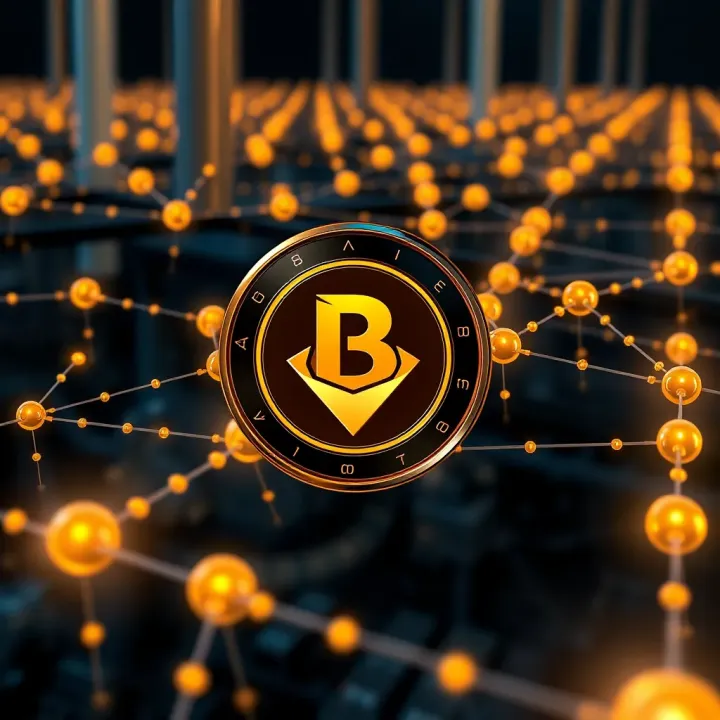 Illustration of blockchain technology connecting nodes in a decentralized network