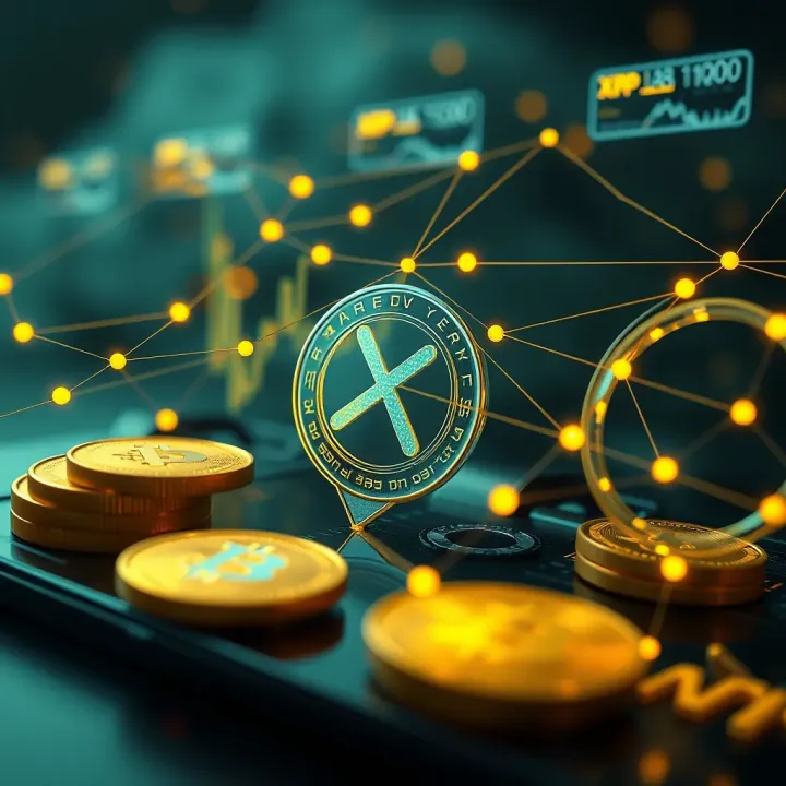 Conceptual illustration of blockchain technology and digital currencies connected globally