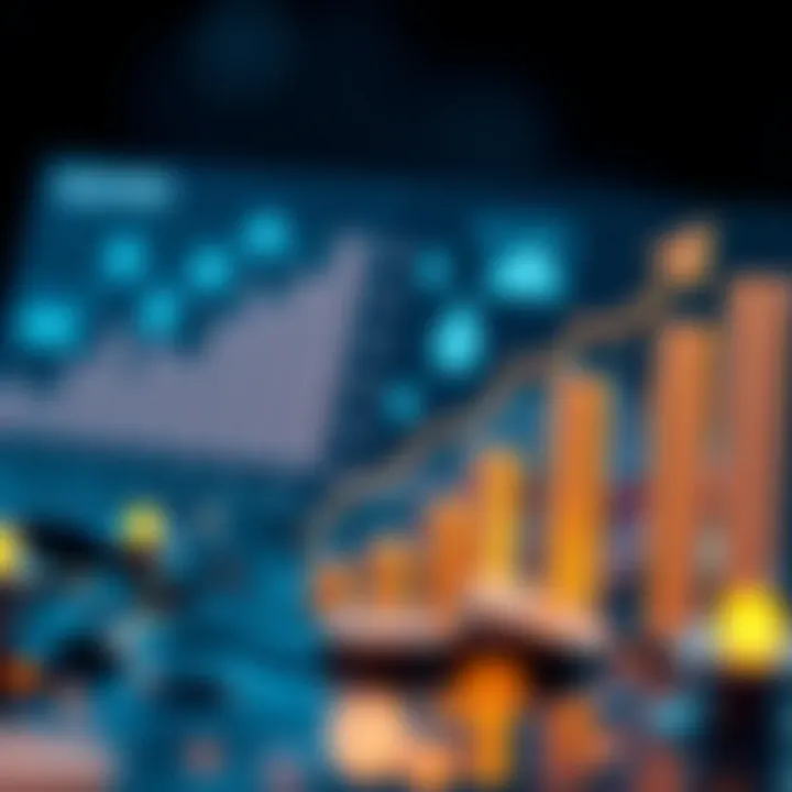 Visual representation of financial growth linked to water management projects with charts and water symbols