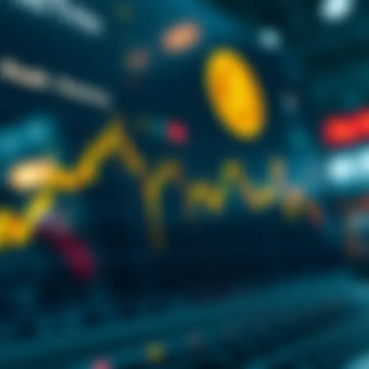 Graph showing fluctuating Bitcoin price trends influenced by global market conditions