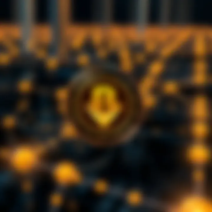 Illustration of blockchain technology connecting nodes in a decentralized network