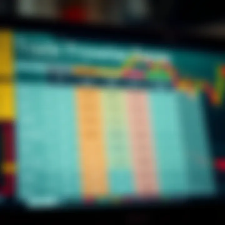 Comparison chart illustrating forex broker fees, account types, and support options
