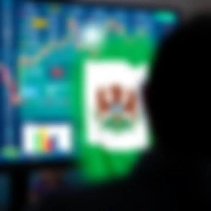 Selection of forex trading platforms on a digital interface with Nigerian flag overlay