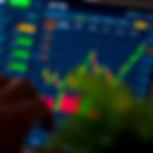 User Interface of a Trading Application Highlighting Market Charts User interface of a modern trading application showing market charts and trading options