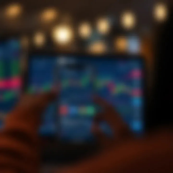 Instagram interface showing a forex trading post with charts and engagement icons