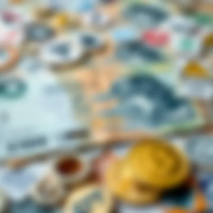 Illustration of Nigerian currency notes alongside various online trading icons