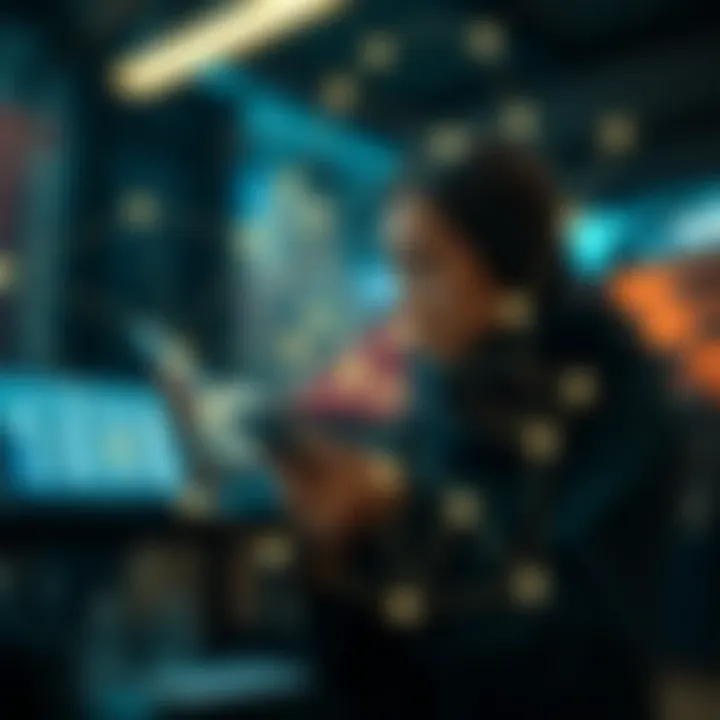 Illustration of a digital network symbolizing connection and knowledge sharing in trading communities