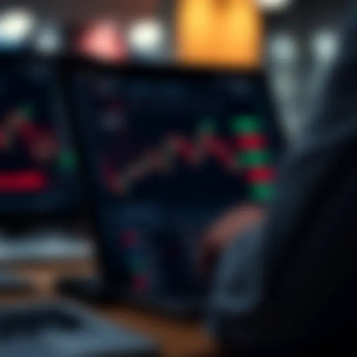 User interface of Exness trading app displaying forex market charts and trading options