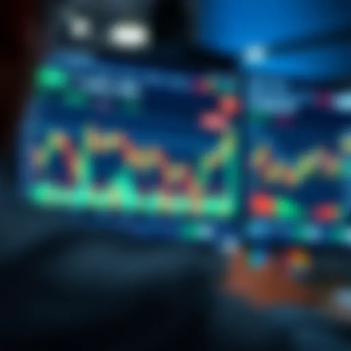 Illustration showing a secure financial trading platform interface with charts and analytics