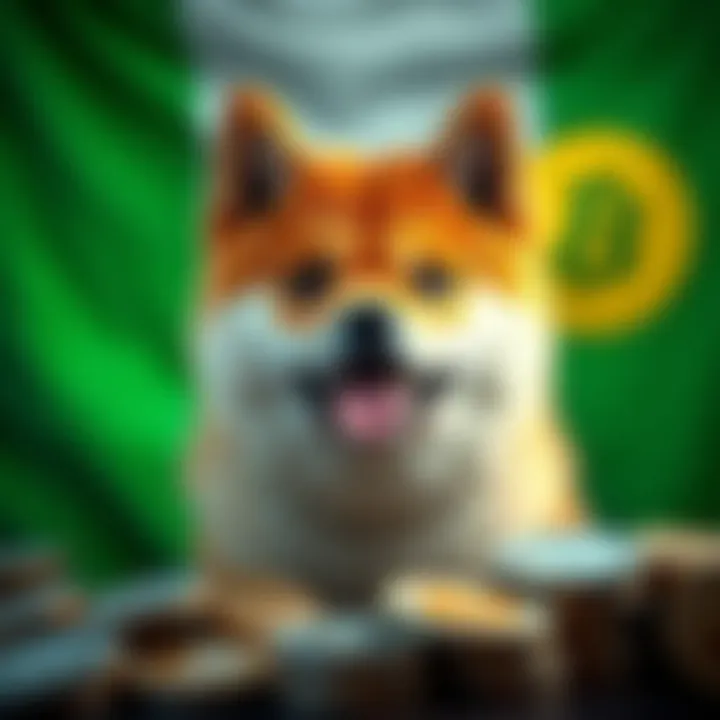 Illustration of Nigerian flag with digital currency symbols representing investment opportunities and risks