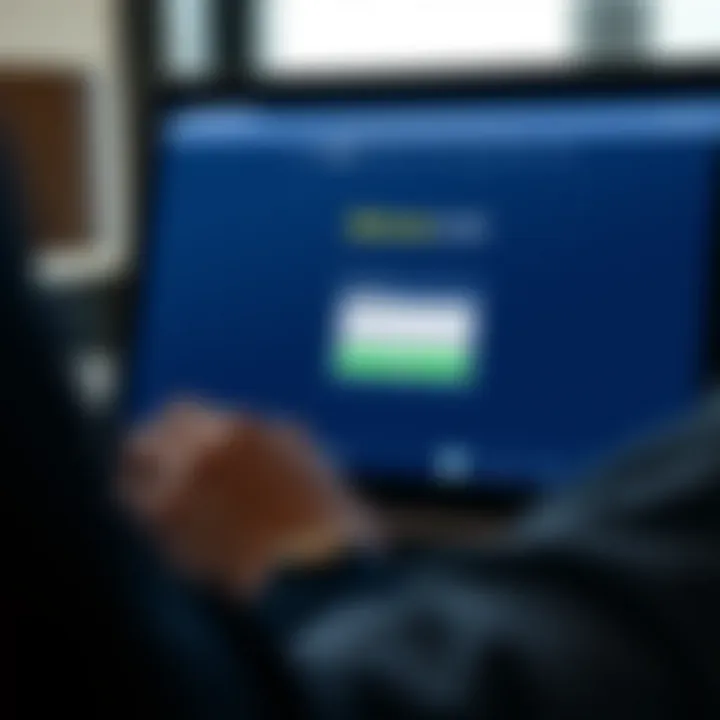 User entering login credentials on the Olymp Trade platform displayed on a laptop screen