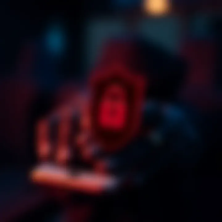 Graphic showing shield symbol over mobile device indicating security and legal protection in app transactions