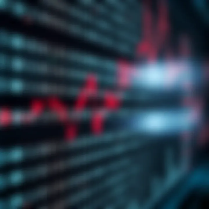 Visual representation of binary data as a series of zeros and ones in a chart format