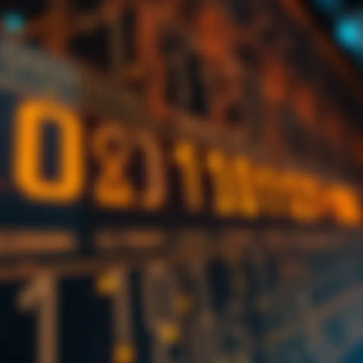 Diagram showing binary digits representing numerical values in a digital circuit