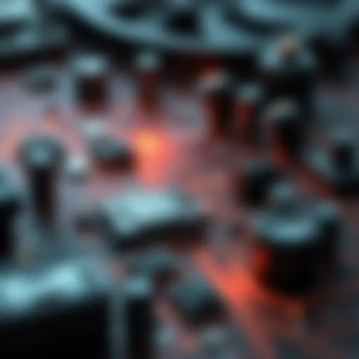 Hardware Interaction with Binary Data Streams Illustration of hardware components interacting with binary data streams