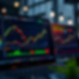 Digital Trading Platform Interface for Binary Options Illustration of a digital trading platform interface showing various financial instruments and charts