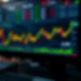 Illustration of a digital interface displaying various binary options trading charts and indicators