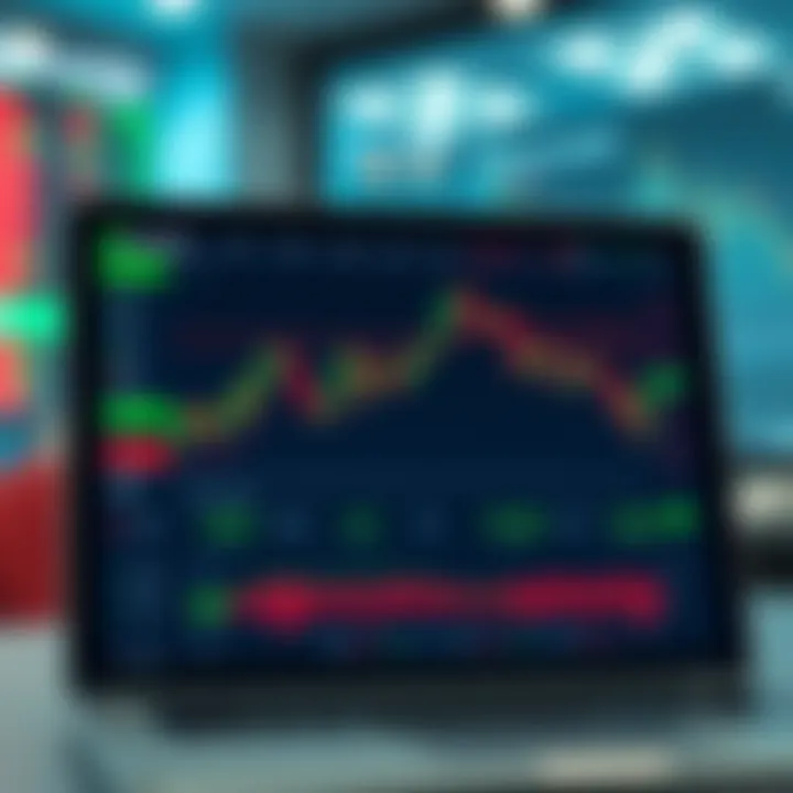 Digital financial trading interface showing market data and charts