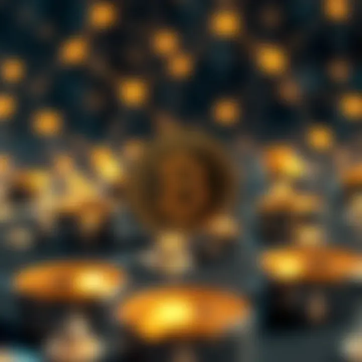 Digital representation of USDT tokens connected to blockchain nodes illustrating decentralized ledger technology