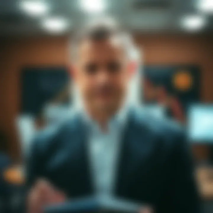 Portrait of Viktor Radchenko with professional background elements