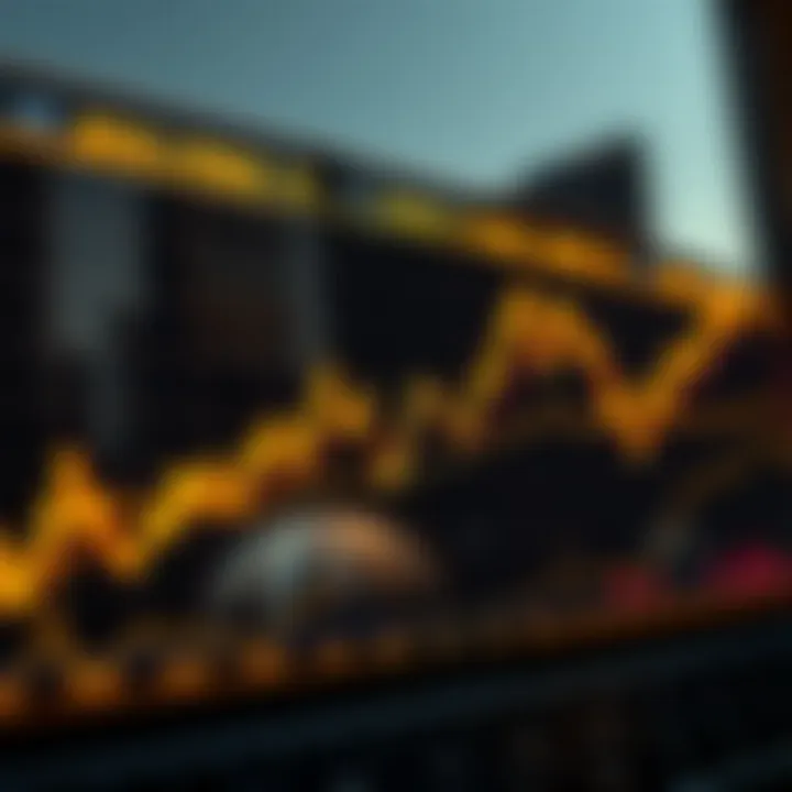 Chart showing the fluctuating gold price against the US dollar with economic indicators highlighted