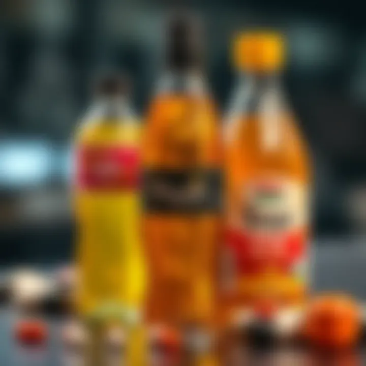 Bottles of beverage and pharmaceutical capsules representing key industries