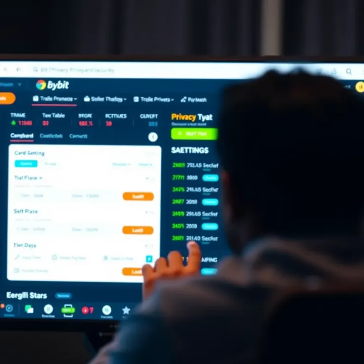 User navigating privacy and security settings on Bybit trading dashboard
