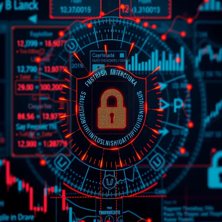 Secure login interface with encryption symbols representing safety and protection in online trading
