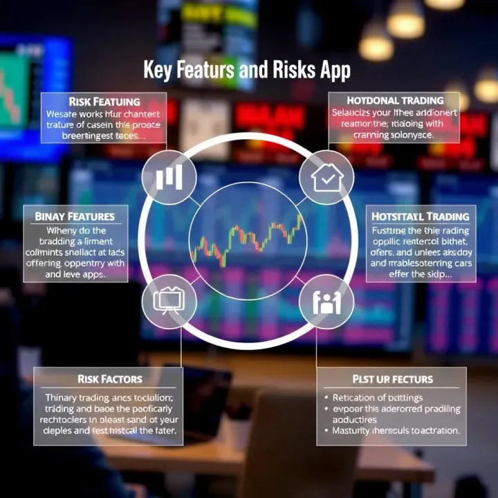 Diagram illustrating key features and risk factors of binary trading apps tailored for Nigerian market