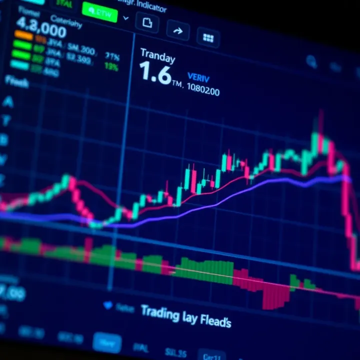 TradingView chart interface displaying various technical indicators and trend lines for market analysis