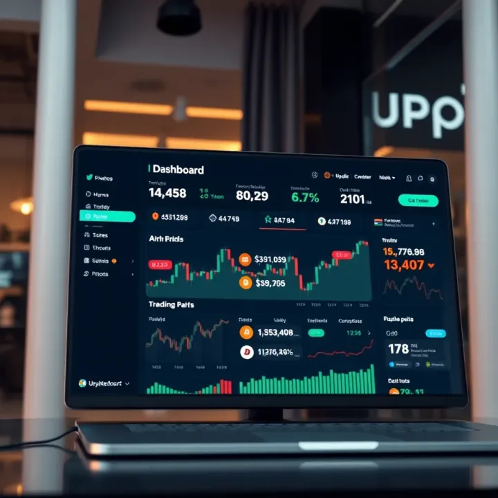 Dashboard view of Upbit cryptocurrency exchange showcasing market data and trading pairs
