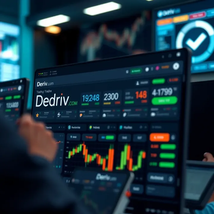 Dashboard overview showing essential trading features and account options available after login on Deriv.com