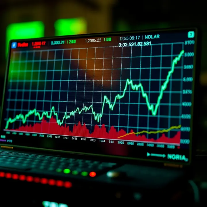 Graph showing fluctuations in US dollar to Nigerian naira exchange rate over time