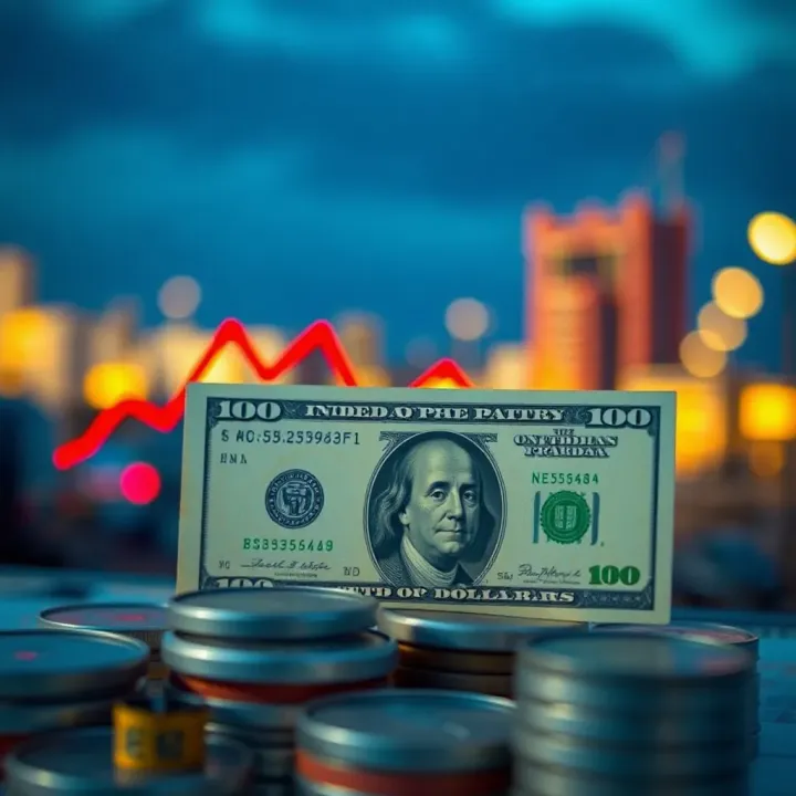 Graph illustrating economic trends impacting currency conversion between US dollar and Nigerian Naira