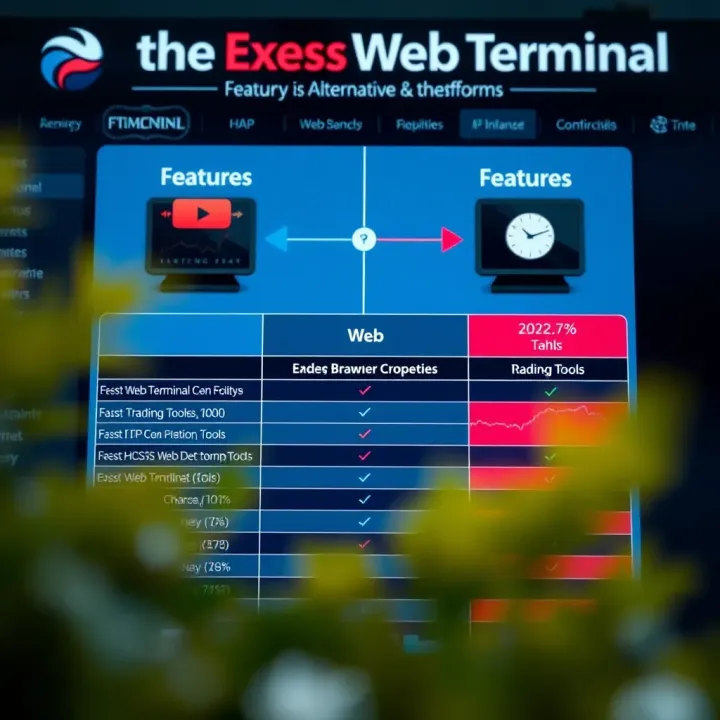 Comparison chart showing features of Exness Web Terminal against other trading tools