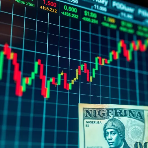 Graph showing forex currency pairs fluctuating with Nigerian Naira symbol