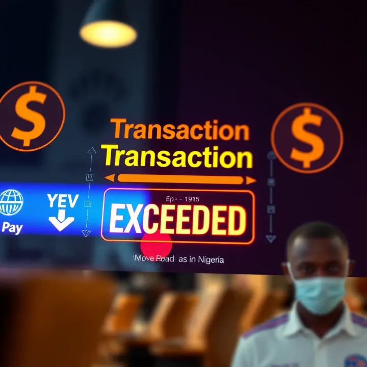Conceptual graphic showing the impact of transaction limits on Nigerian users with currency symbols and payment icons