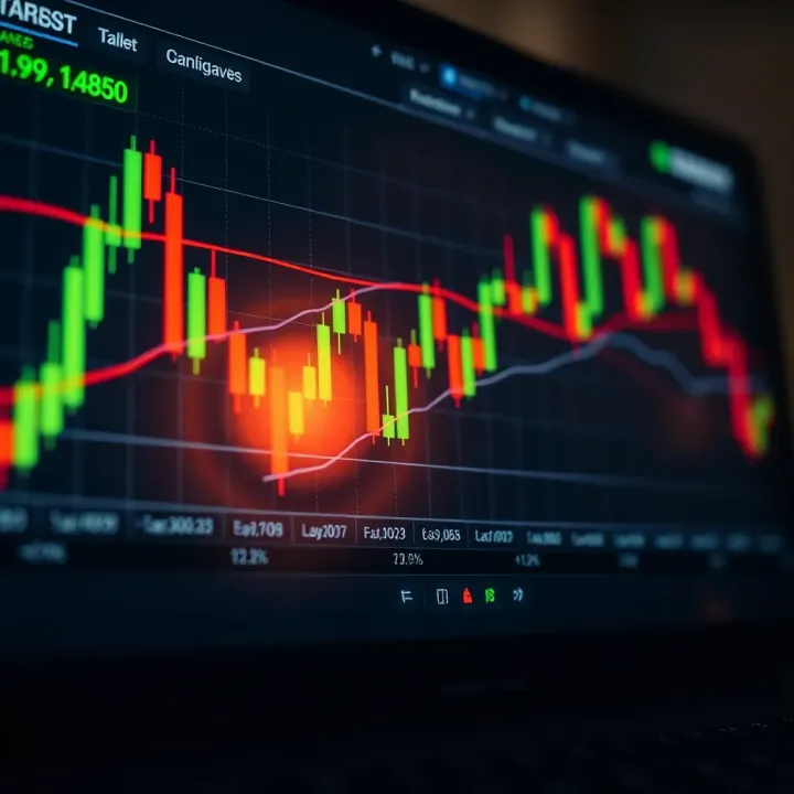 TradingView interface displaying dynamic candlestick charts with technical indicators