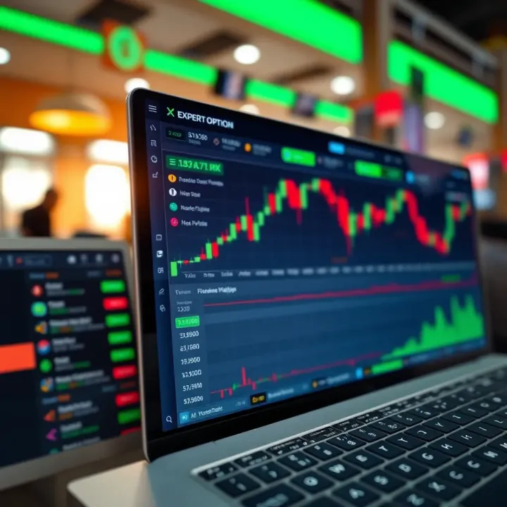 Dashboard showing trading options and tools on Expert Option platform