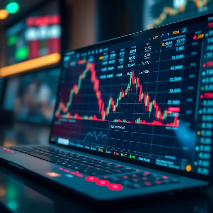 Secure online trading platform interface showing real-time stock market data