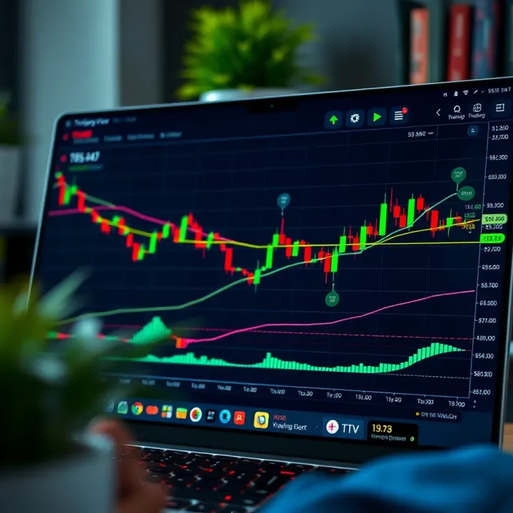 TradingView chart interface showcasing various technical indicators and customizable tools