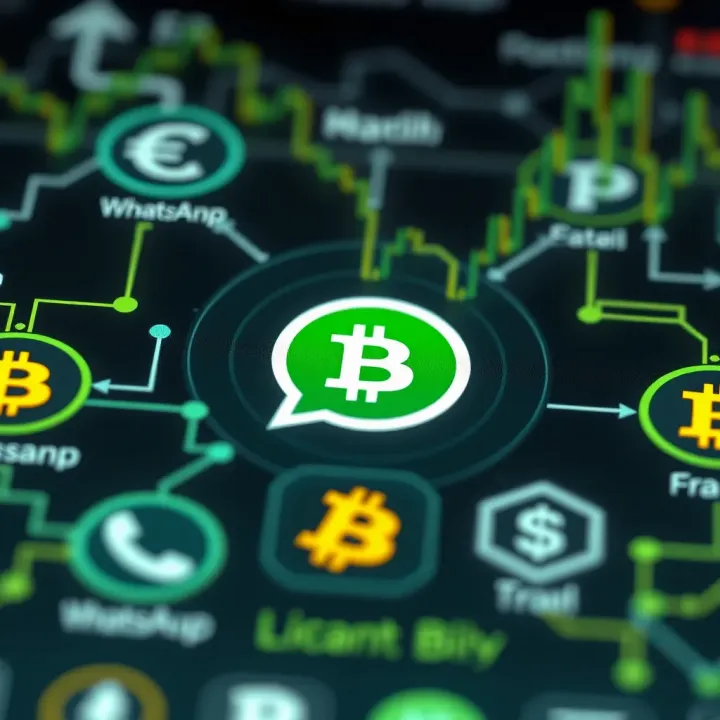 Secure mobile interface showing encryption icons with digital currency symbols