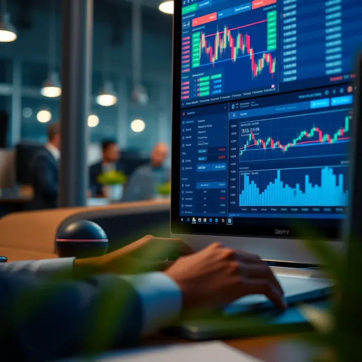 Nigerian trader using Deriv TradingView on a laptop with market data and trade options visible