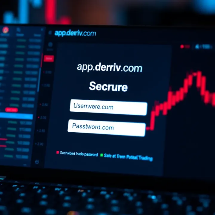 Secure login interface of app.deriv.com displaying username and password fields for Nigerian traders