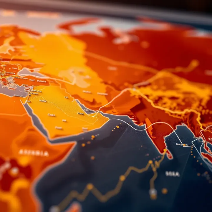 Map highlighting geopolitical risk zones influencing global gold market values
