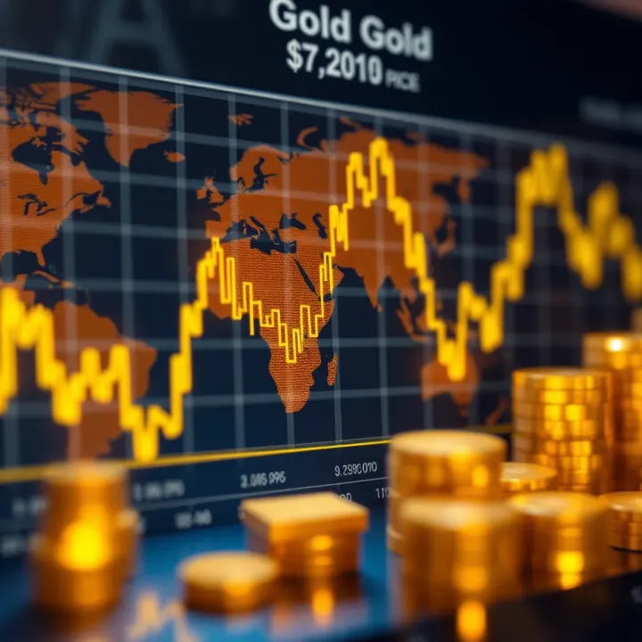 Graph showing the relationship between global economic trends and gold price fluctuations